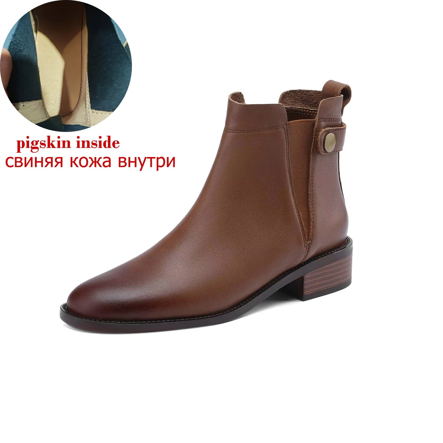 Men’s Genuine Leather Chelsea Ankle Boots — Durable Round-Toe, Elastic Gusset,- Ghoddosh