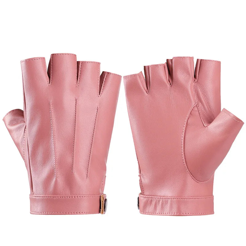 Men Women PU Leather Fingerless Gloves  Half Finger Outdoor Tactical Leather Gloves . Ghoddosh