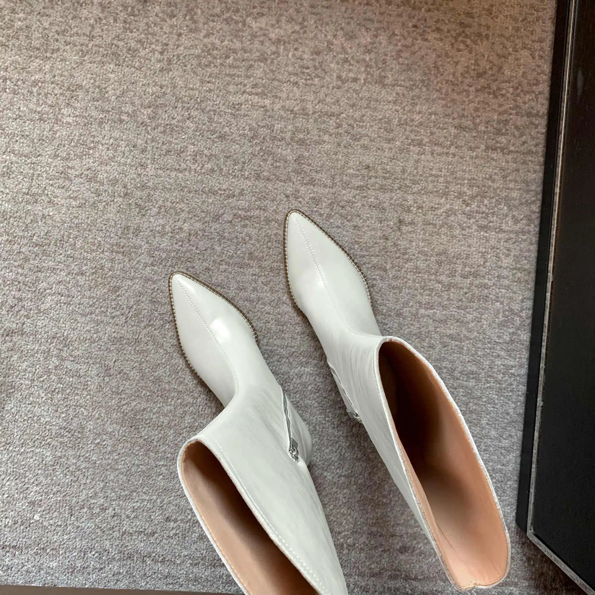 New Arrival Chic Cow Leather  Pointed Toe Riding Boots - Ghoddosh