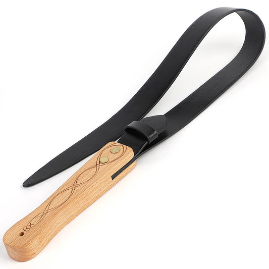 Equestrian 74CM PU Leather Horse Whip with Wooden Hand - Ghoddosh