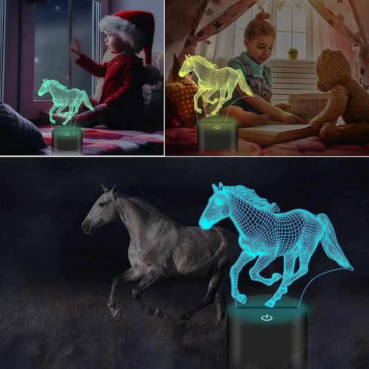 3D Night Light Horse LED Lamp