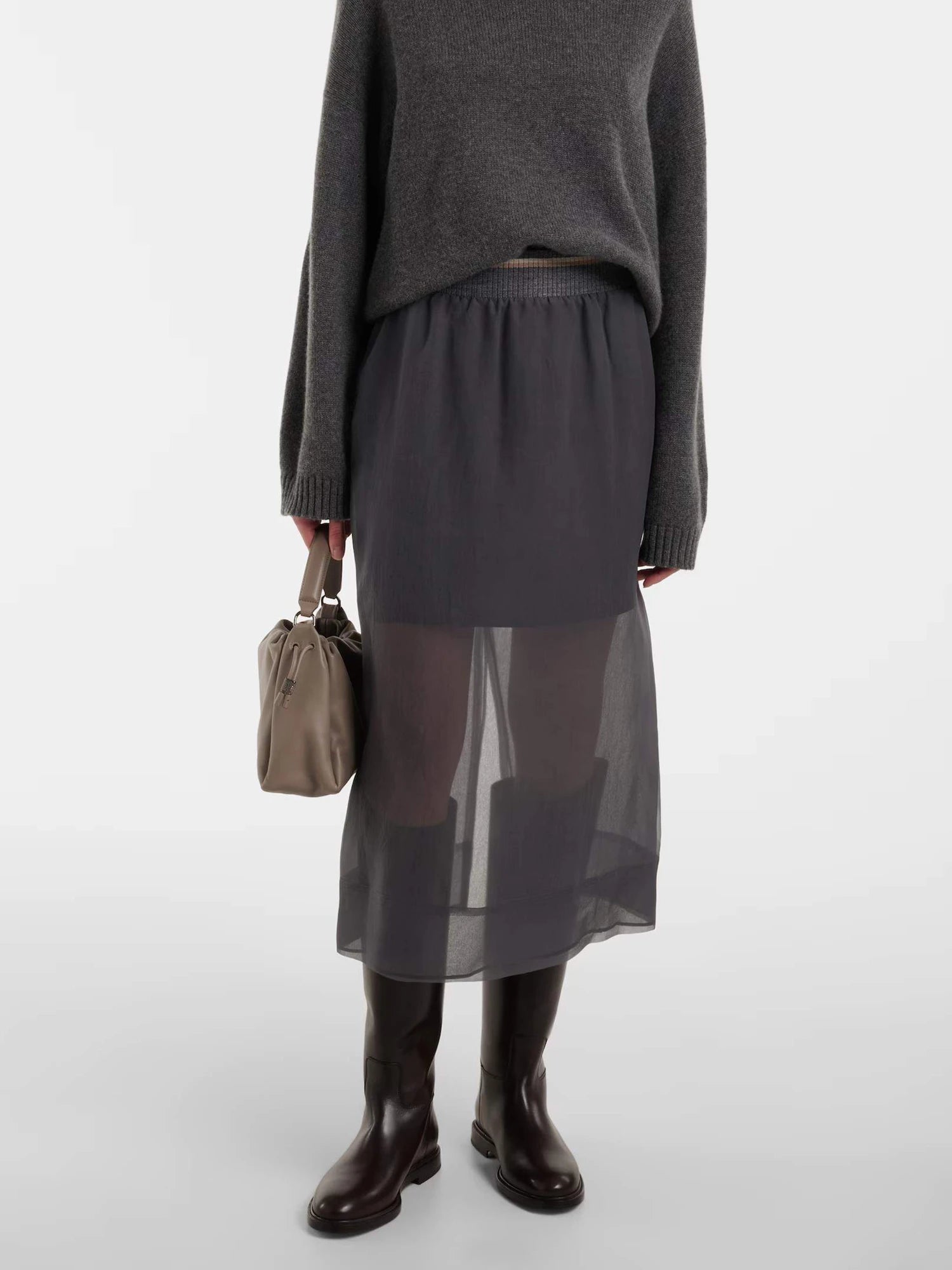 Luxurious Cow-Split Leather  High - Knee Riding Boots — Retro Round Toe, Mid Heels - Ghoddosh