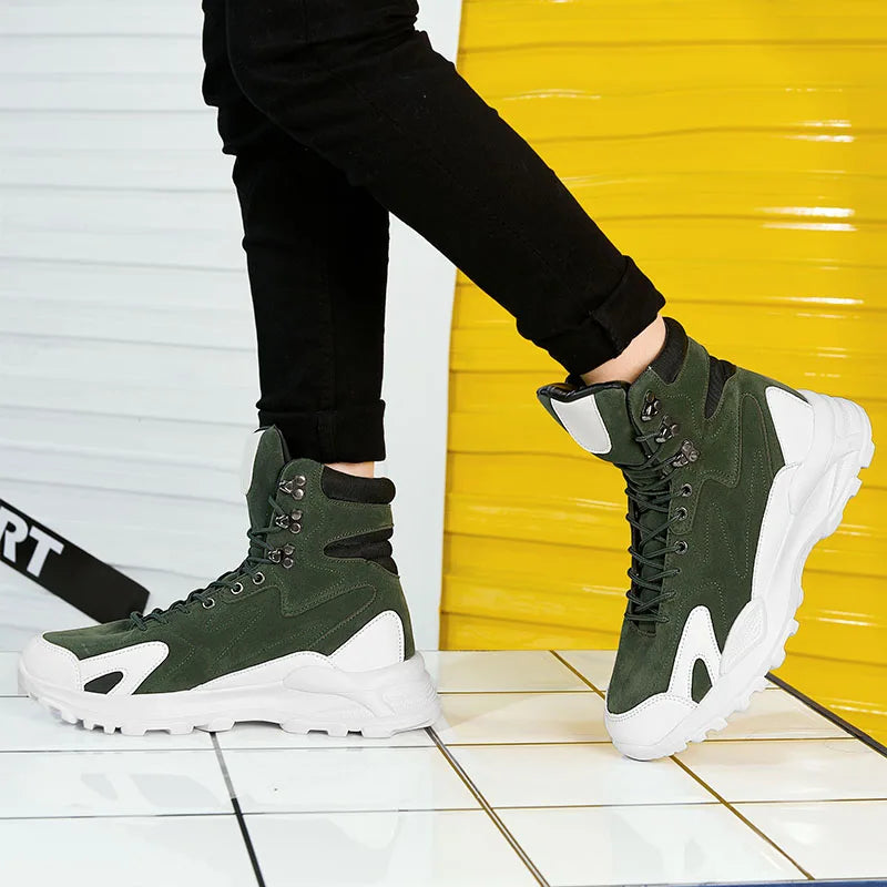 Fashionable and  Comfortable Men's Casual Shoes, High Top , Anti Slip Shoes Short Boots - Ghoddosh