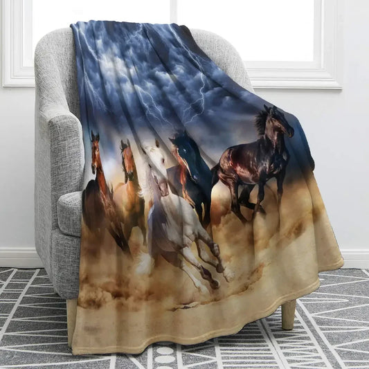 Horse lovers Blanket / Cowgirl  Western Soft Warm Print  Blanket