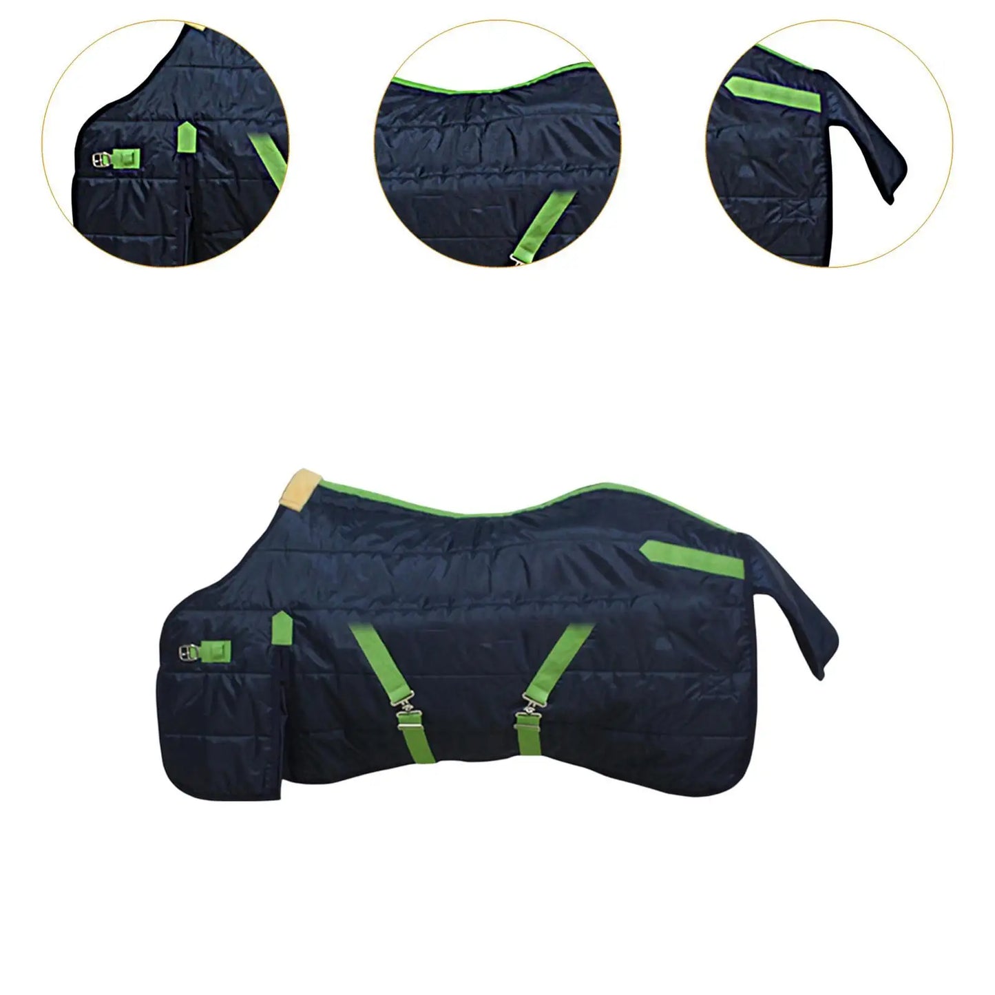 Waterproof Oxford Turnout Horse Rug with Tail & Neck Sheet – Windproof Winter Blanket