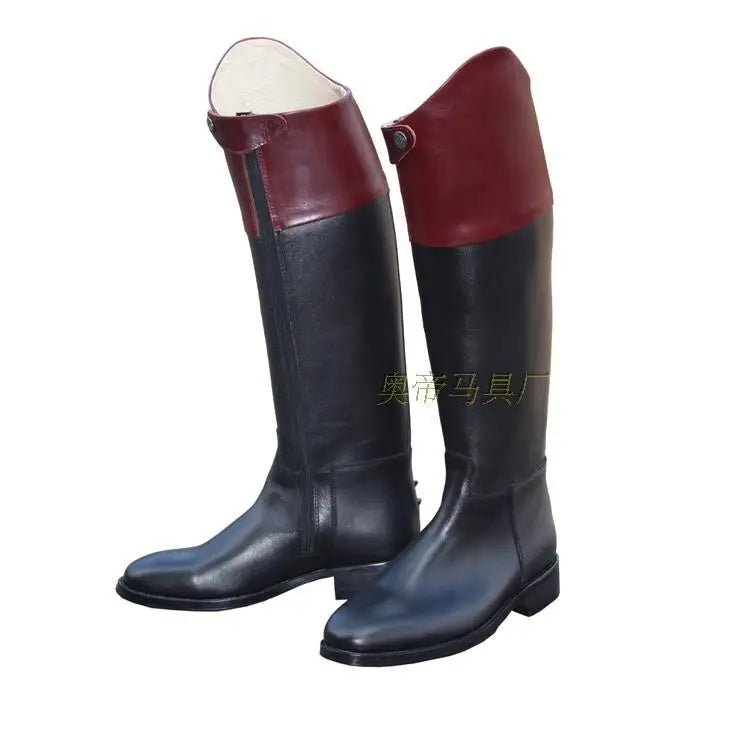 Aoud Full-Leather Equestrian Boots – Unisex Dressage Zip-Up Riding Boots