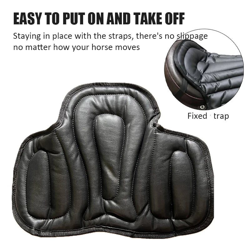 Horse Riding Saddle leather Pad , Shock absorbent , Soft Seat Western Long Saddle .