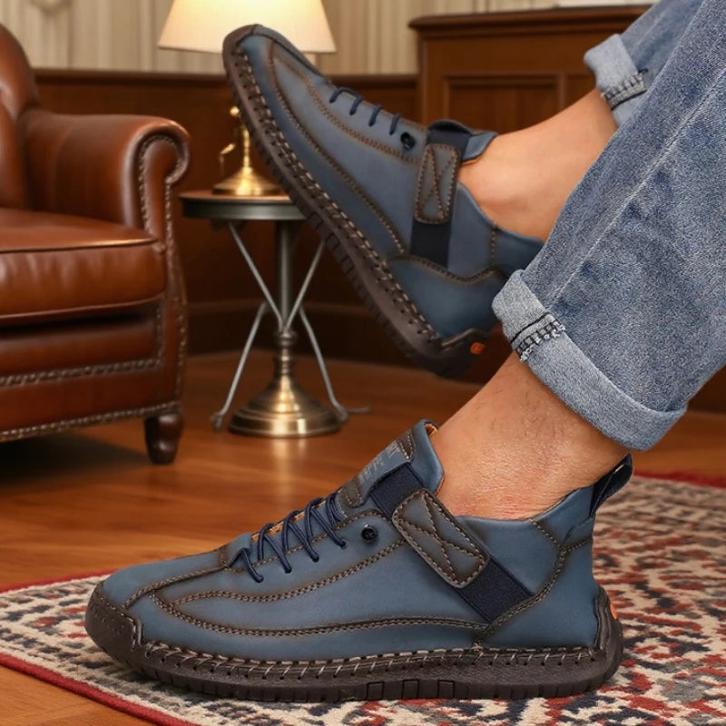 Men British Style Ankle Boots . Retro , Anti Slip , Leather Loafers , Handmade , Casual Soft Soled Shoes for Men - Ghoddosh