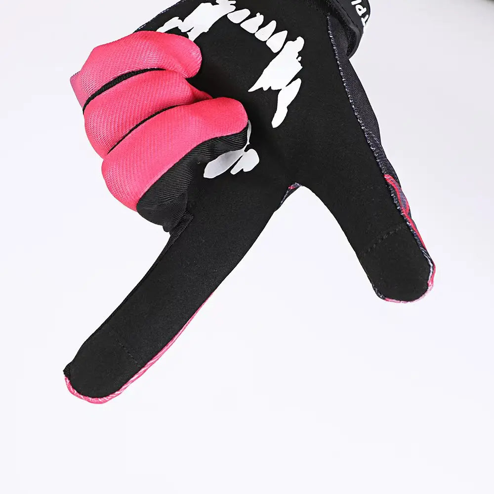 Kids Glitz Donut Wheel Gloves – Colorful Long-Finger Touchscreen Riding Gloves