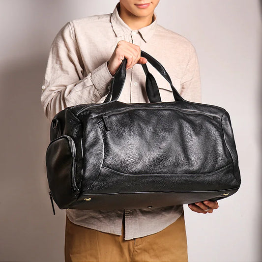Men's Genuine Leather Handheld Bag, - Ghoddosh
