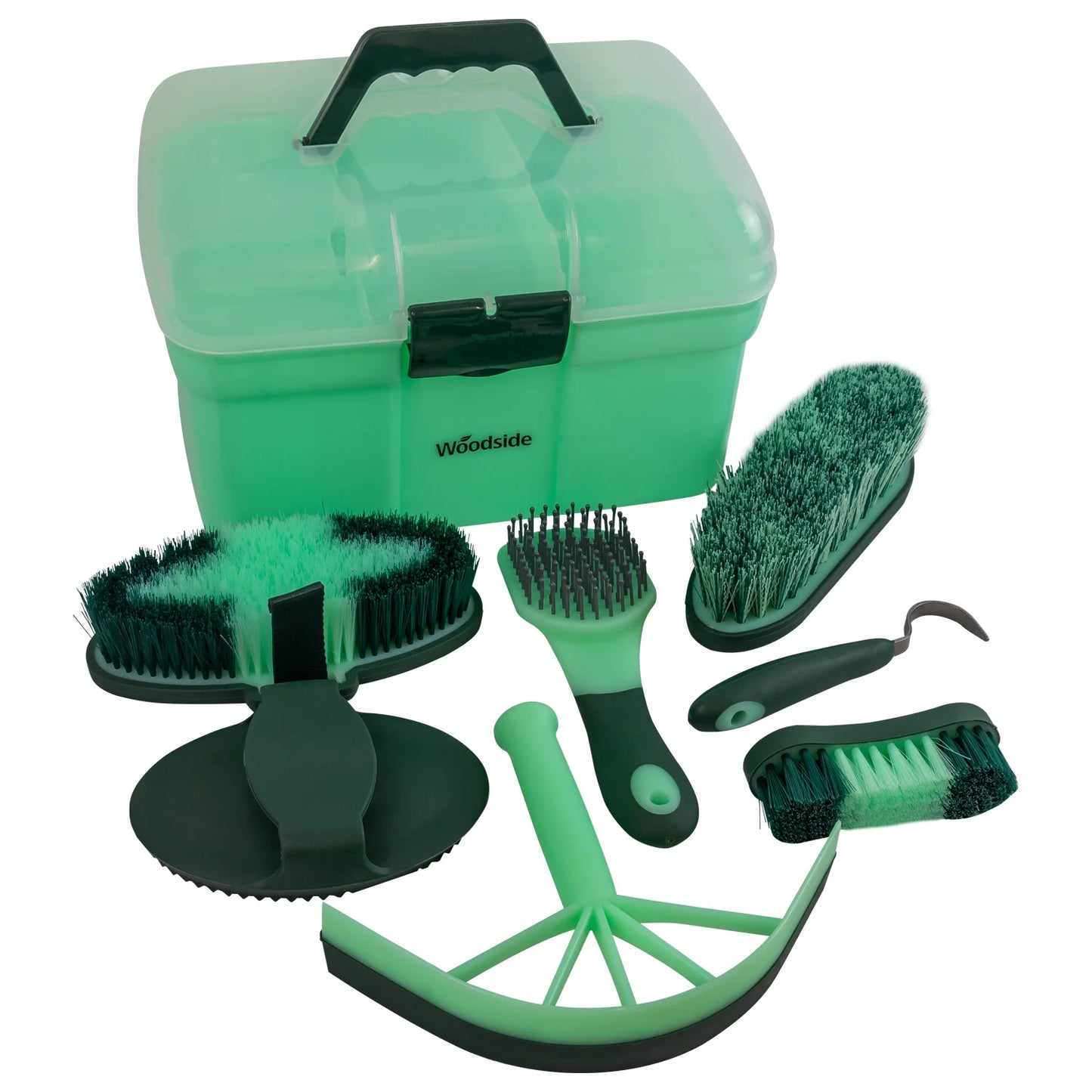 All In One 8-Piece Equestrian Grooming Kit – Complete Horse & Pony Care Set with Brushes, Hoof Pick & Storage Box @ ghoddosh.com