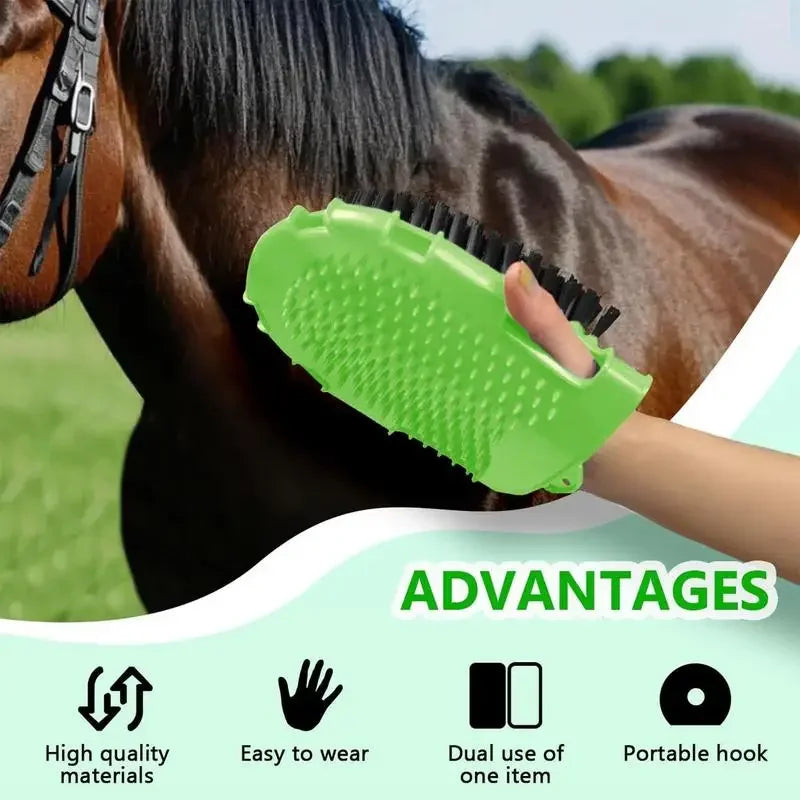 Horse scrub Brushes / Double-Sided Animal Grooming Mitt