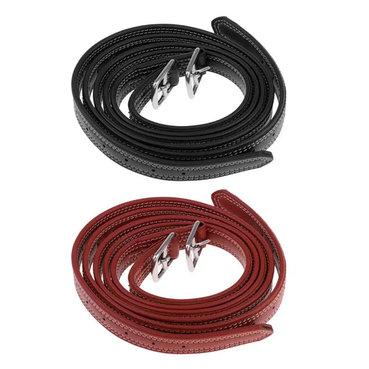 2pcs 51" x 1" Leather Stirrup Straps – Equestrian Stirrup Leathers with Stainless Steel Buckles