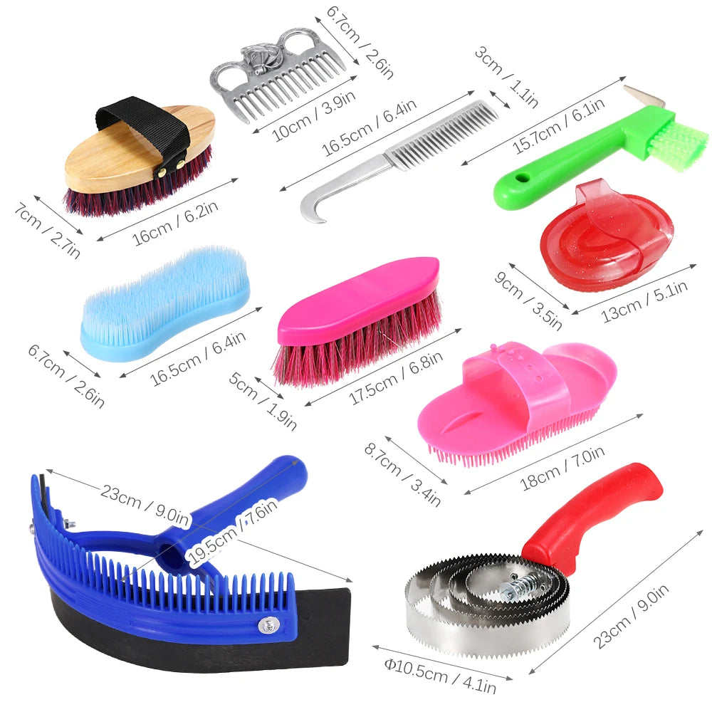 10-IN-1 Horse Grooming Tool Set