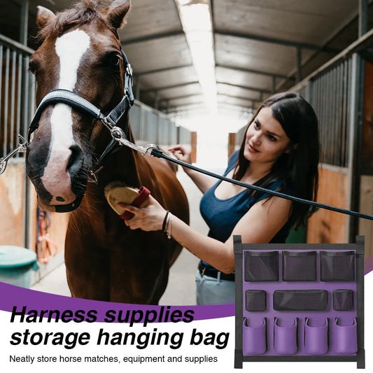 Horse Tack Storage Multi-Pocket Bag / Horse Trailer Grooming items Organization Bag @ ghoddosh.com