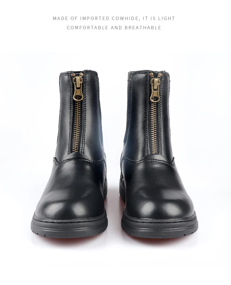 Equestrian Half Boots Riding Shoes / Cowhide Thick Wear-resistant Riding Boots