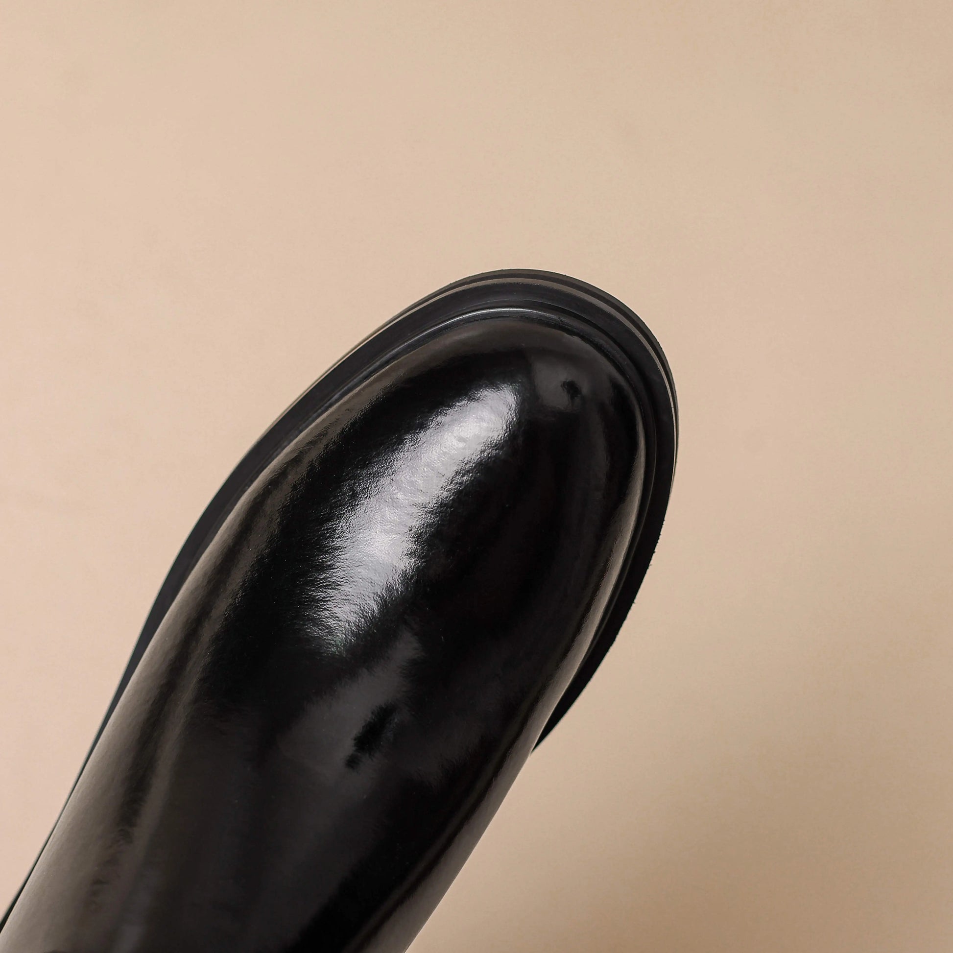 Luxurious Cow-Split Leather  High - Knee Riding Boots — Retro Round Toe, Mid Heels - Ghoddosh