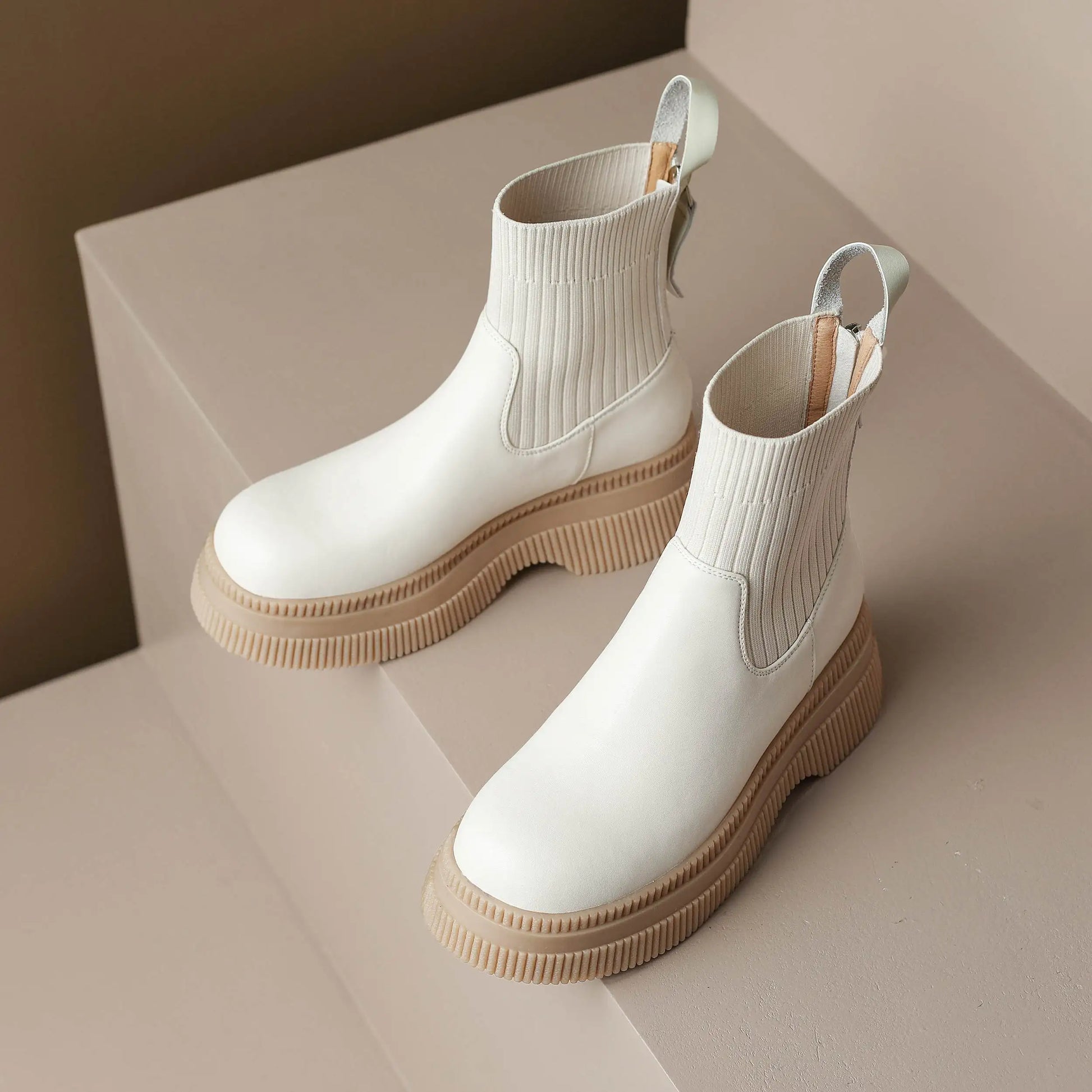 Casual Round-Toe Slip-On Ankle Boots - Ghoddosh