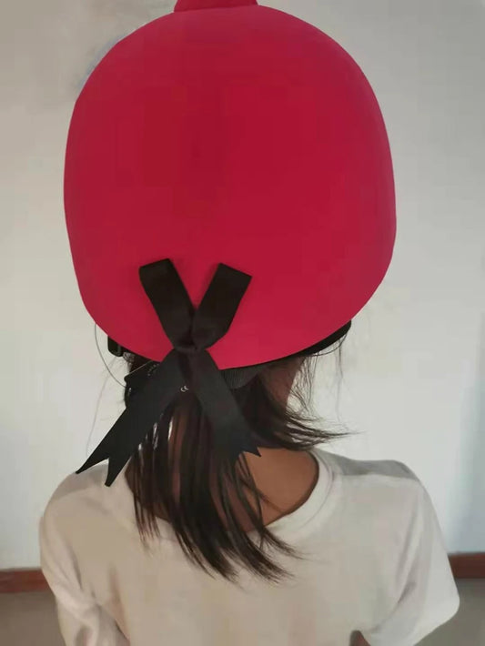 Children’s Velvet Equestrian Helmet – Adjustable ABS Safety Cap for Horse Riding (50–59cm)