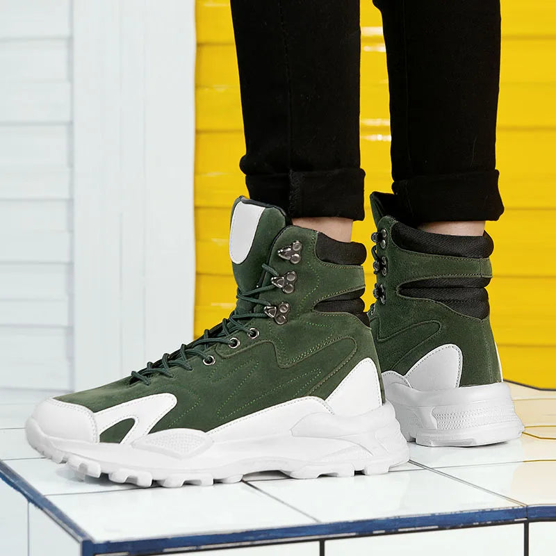 Fashionable and  Comfortable Men's Casual Shoes, High Top , Anti Slip Shoes Short Boots - Ghoddosh