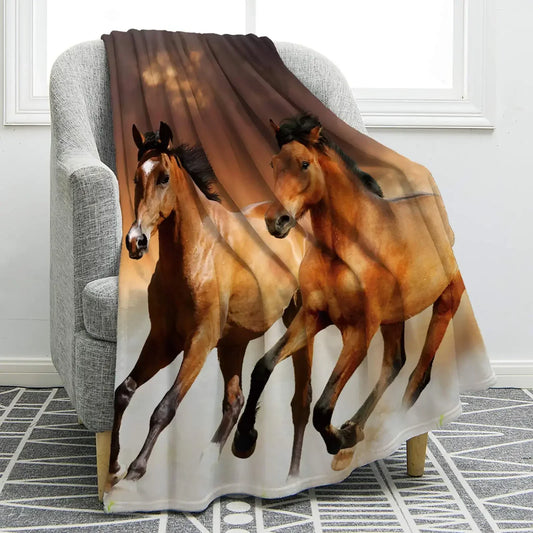 Horse lovers Blanket / Cowgirl  Western Soft Warm Print  Blanket