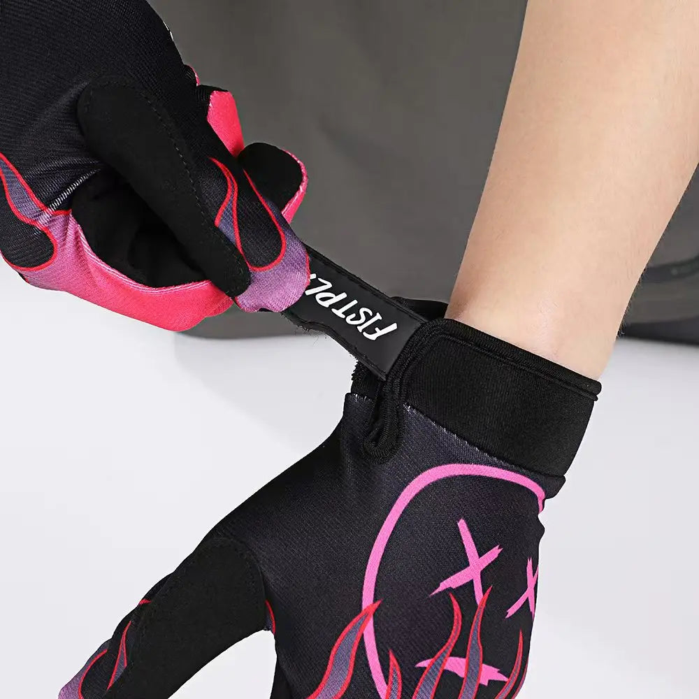Kids Glitz Donut Wheel Gloves – Colorful Long-Finger Touchscreen Riding Gloves