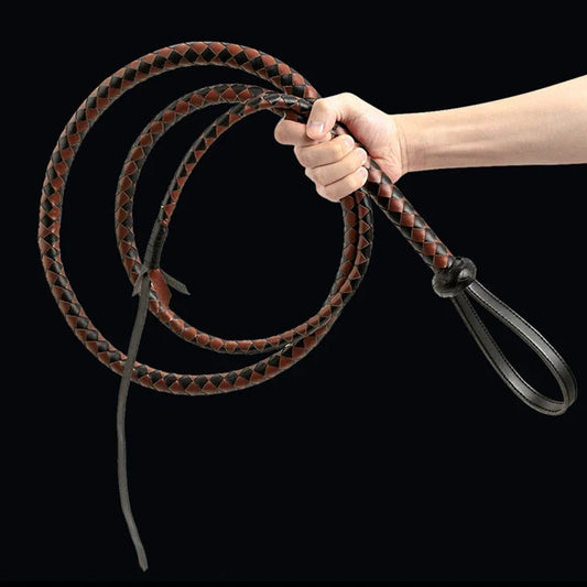 Equestrian  high quality , 240CM Genuine Leather Horse Whip . Ghoddosh