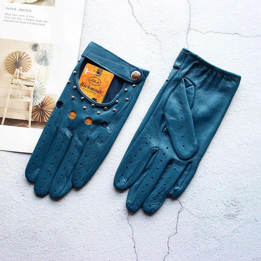 Equestrian Summer  Women's  Leather Gloves / Unlined Fashion Hollow Out Style . Ghoddosh