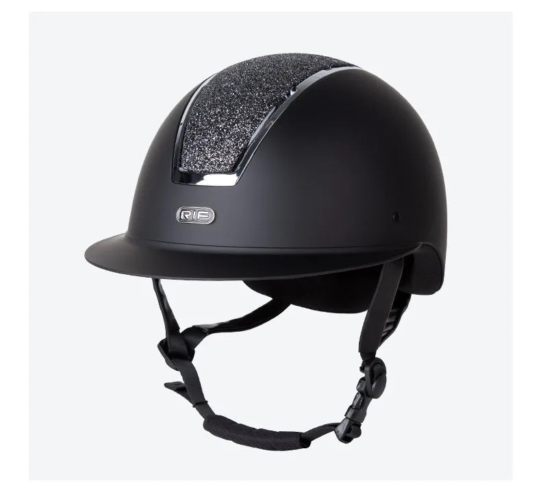Diamond-Encrusted large brim equestrian helmet  / Adjustable riding cap