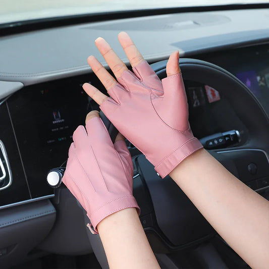 Men Women PU Leather Fingerless Gloves  Half Finger Outdoor Tactical Leather Gloves . Ghoddosh