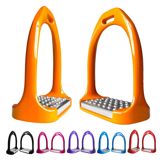 1prs Aluminum with painting Horse Riding Saddle Stirrup Safety Riding Protection Saddle Knee Ankle Stress Pain Horse equipment