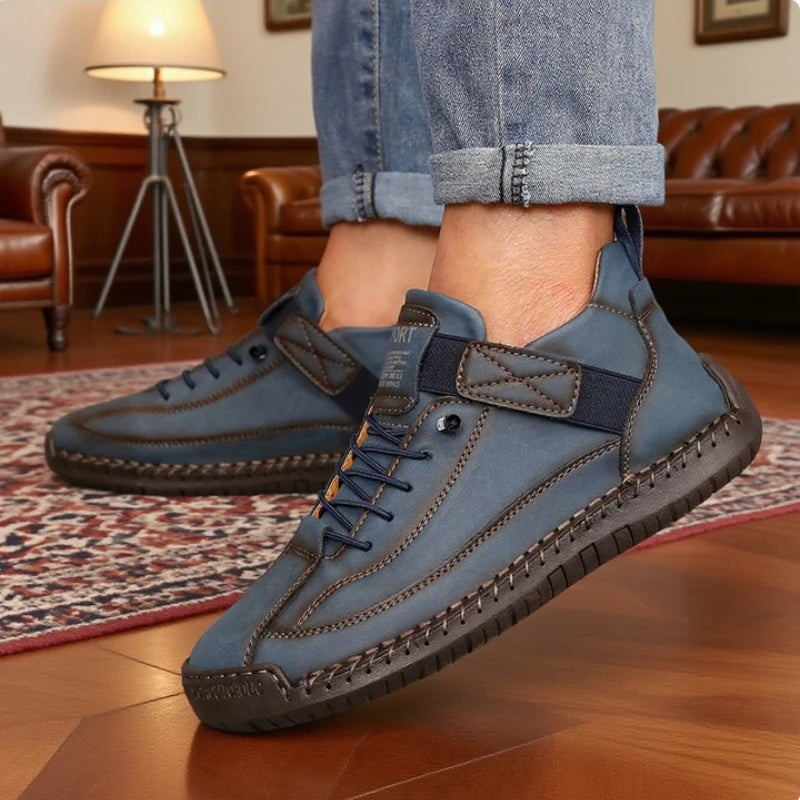Men British Style Ankle Boots . Retro , Anti Slip , Leather Loafers , Handmade , Casual Soft Soled Shoes for Men - Ghoddosh
