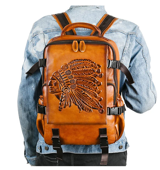 2025 New Handmade Backpack Genuine Leather Cowhide Backpack . Ghoddosh
