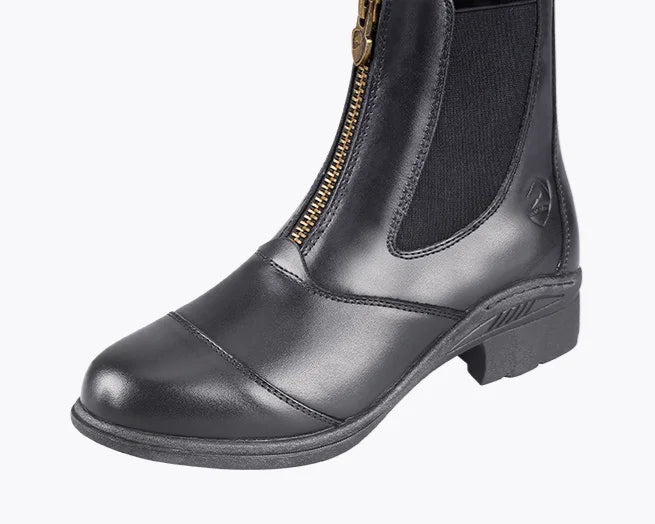 Cowhide Leather Short Equestrian Training Boots – YKK Zipper, English Style, Unisex