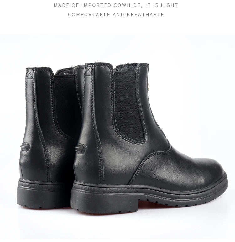 Equestrian Half Boots Riding Shoes / Cowhide Thick Wear-resistant Riding Boots