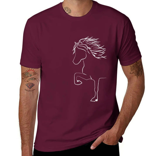 Dark Stylish Icelandic Horse Merch for Horse lovers T-Shirt Short sleeve vintage men's shirt - Ghoddosh