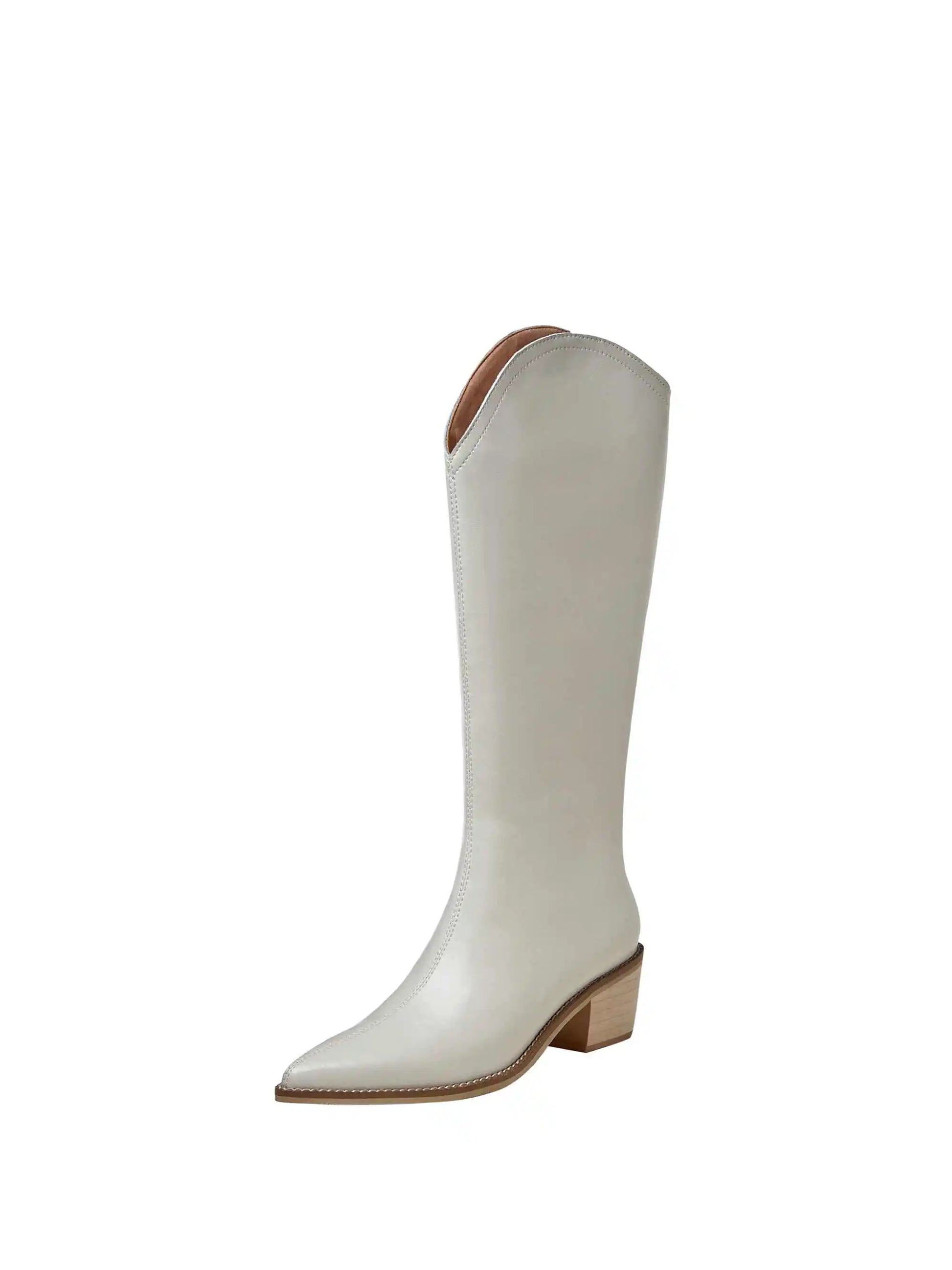 New Arrival Chic Cow Leather  Pointed Toe Riding Boots - Ghoddosh