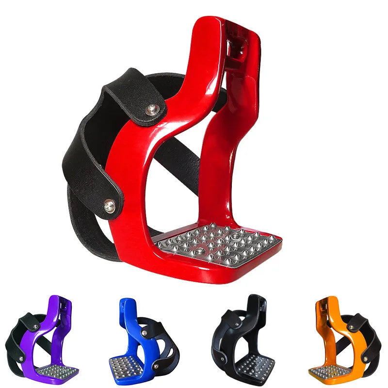 Equestrian / Horse Riding Safety Saddle Stirrups / Flexible Die-Cast Aluminum Riding Saddle with Net Cover Non-slip Pedal
