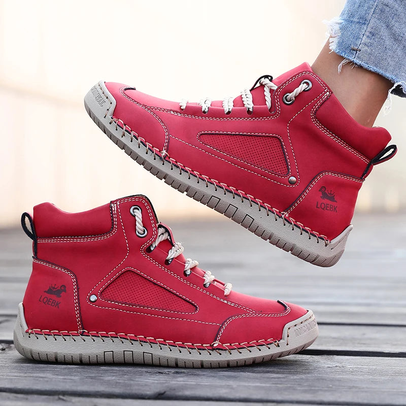 Men Handmade Leather Casual Loafers , Soft Soled  , Comfort , Breathable Ankle Boots - Ghoddosh.com
