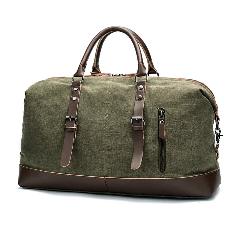 Men PU Leather Outdoor Luggage Bag Large Capacity Shoulder Equestrian bag . Ghoddosh
