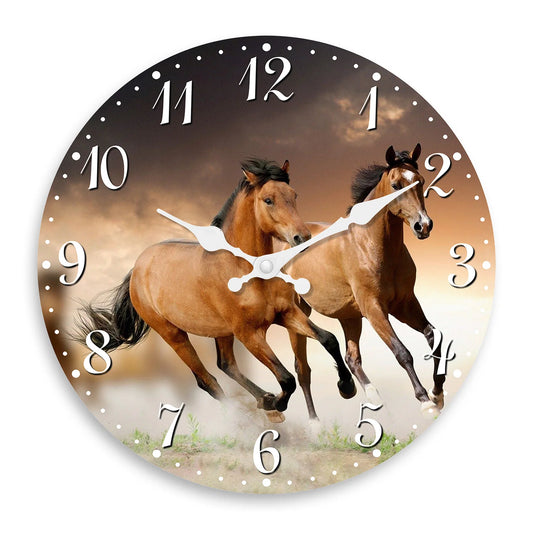 Personalized  Horse Element Wooden Wall Clock