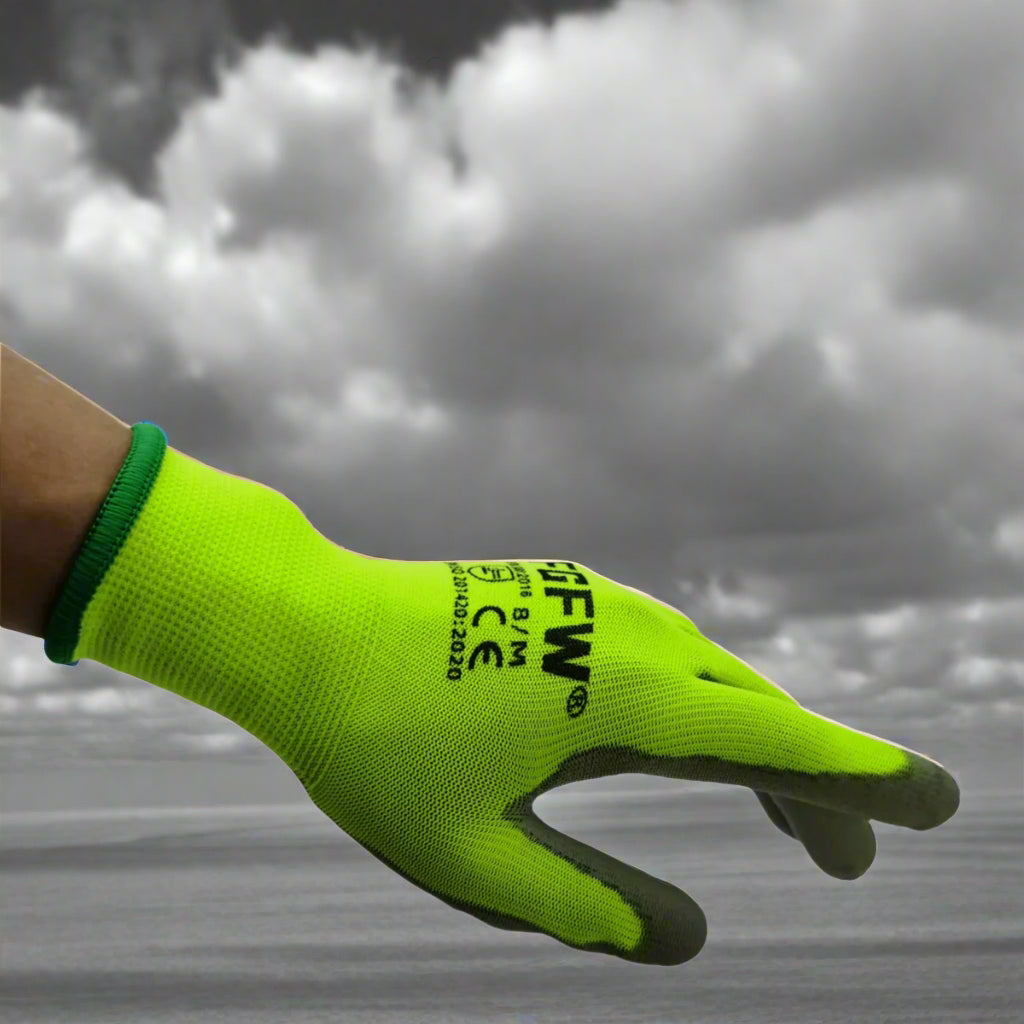 10 Pairs PU Coated Gloves - Lightweight, Durable Safety Certified Gloves, Ghoddosh