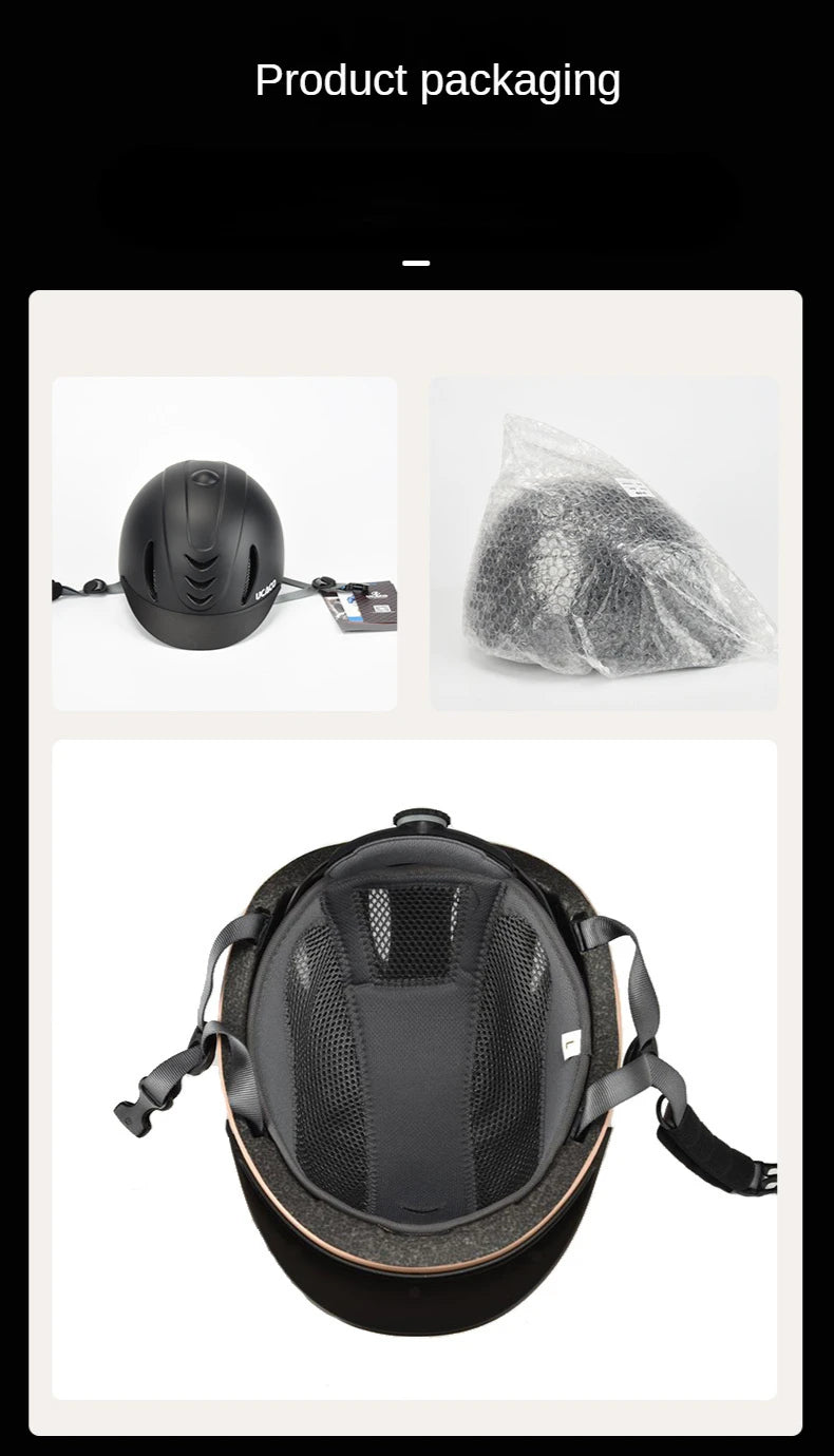 50-61cm UltraLight Adults Children's Equestrian Helmet Adjustable Riding Helmet Knight Hat Removable Brim Horse Equipment