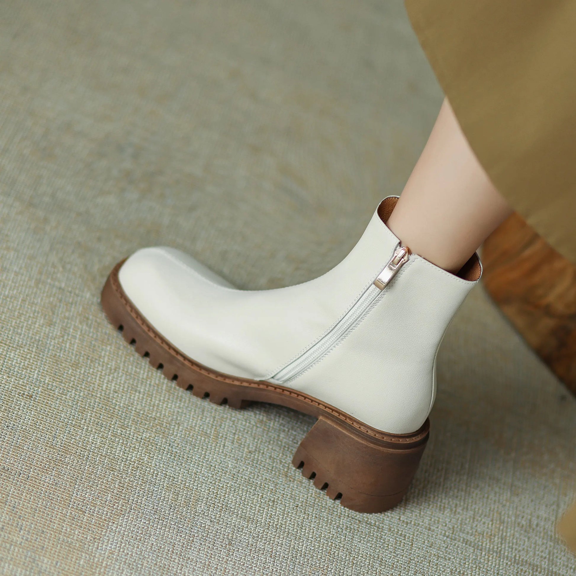 2026 Full Grain Leather , Square Toe , Thick High Heels Retro Fashion  Handmade Bowtie  - with Hearts  - Ghoddosh