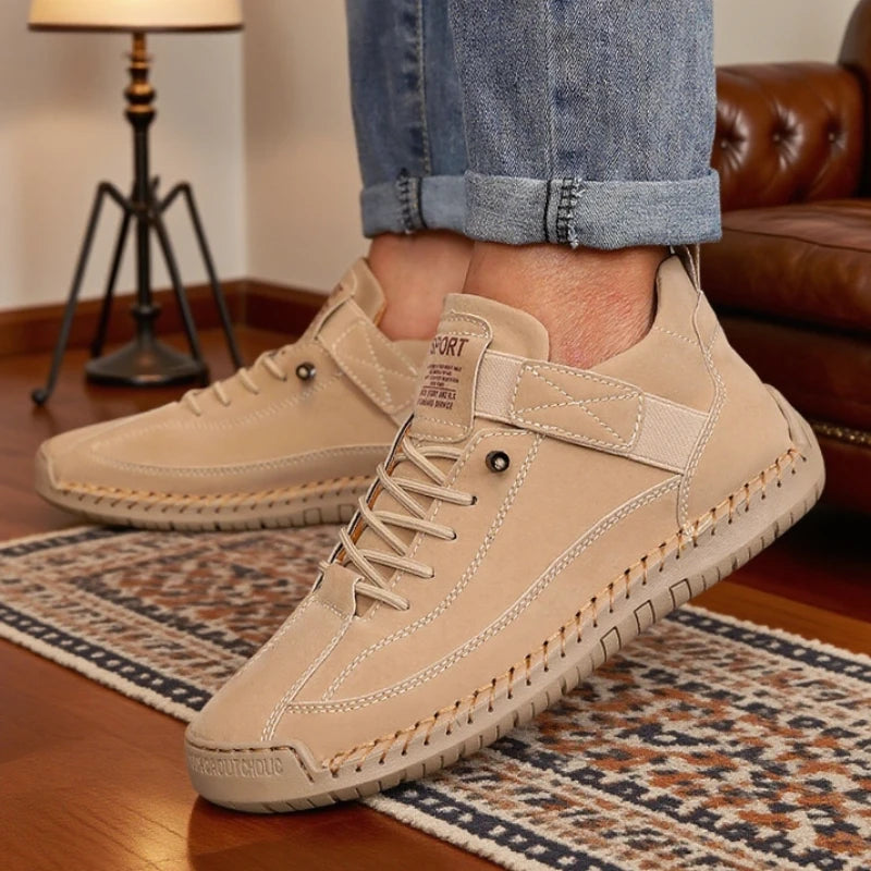 Men British Style Ankle Boots . Retro , Anti Slip , Leather Loafers , Handmade , Casual Soft Soled Shoes for Men - Ghoddosh