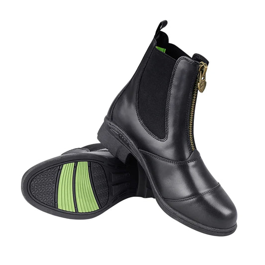 Cowhide Leather Short Equestrian Training Boots – YKK Zipper, English Style, Unisex