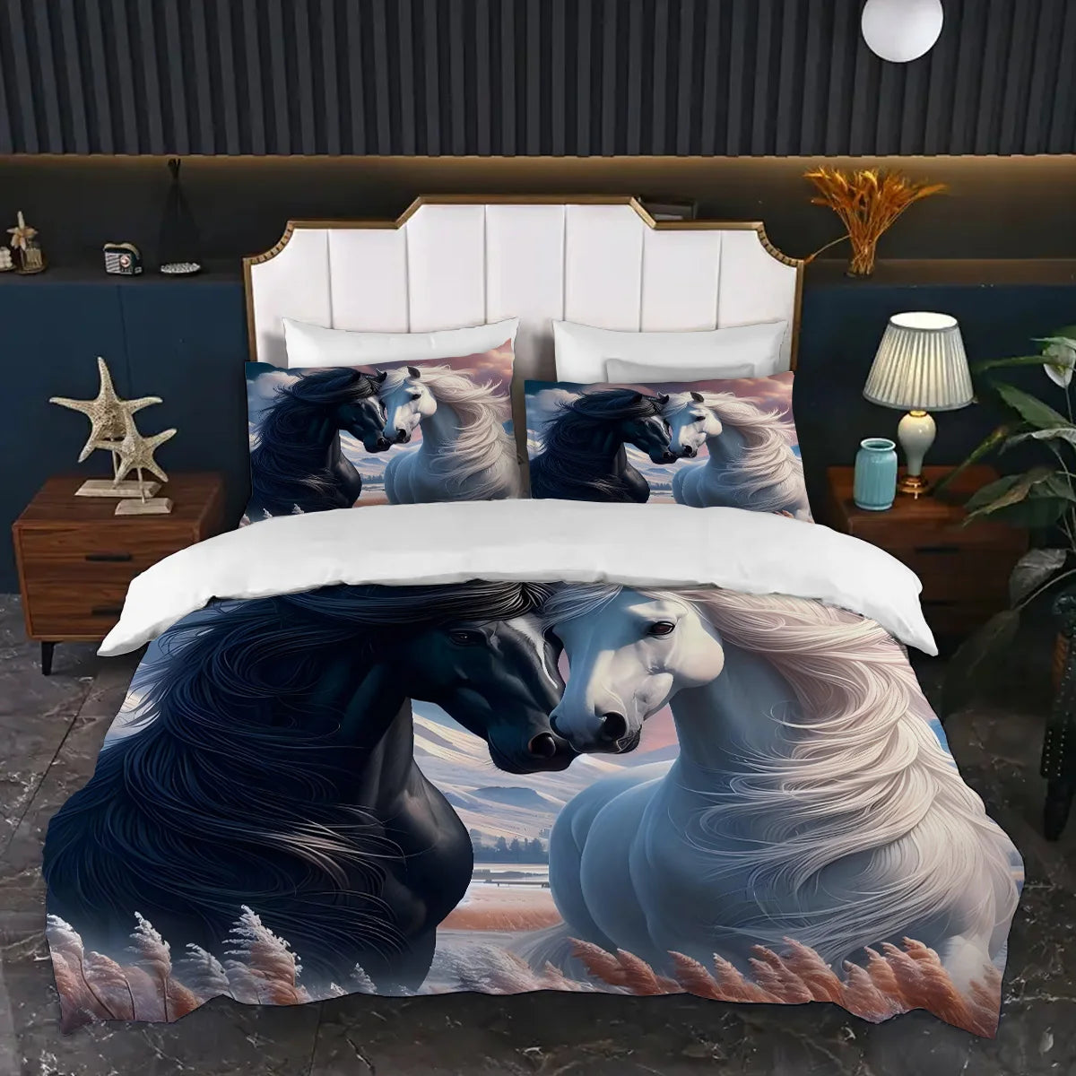 Horses 3D Printed Luxury Bedding set -  Wildlife Style Comfortable Bed  set