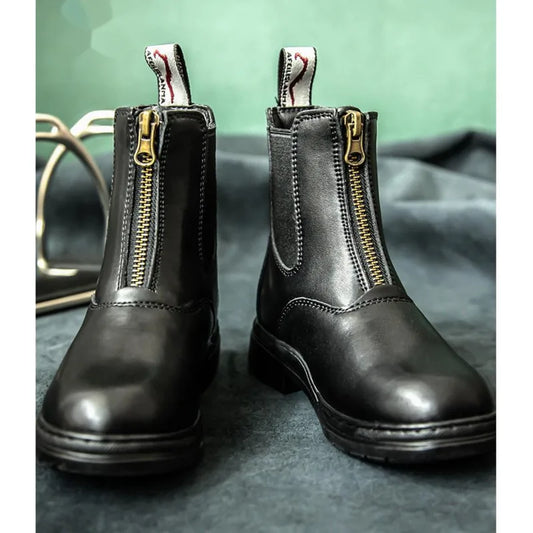 Equestrian Half Boots  Riding Shoes  / Cowhide Thick Wear-resistant Riding Boots