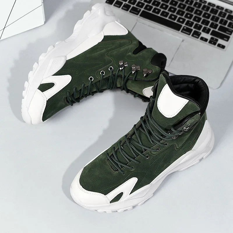 Fashionable and  Comfortable Men's Casual Shoes, High Top , Anti Slip Shoes Short Boots - Ghoddosh