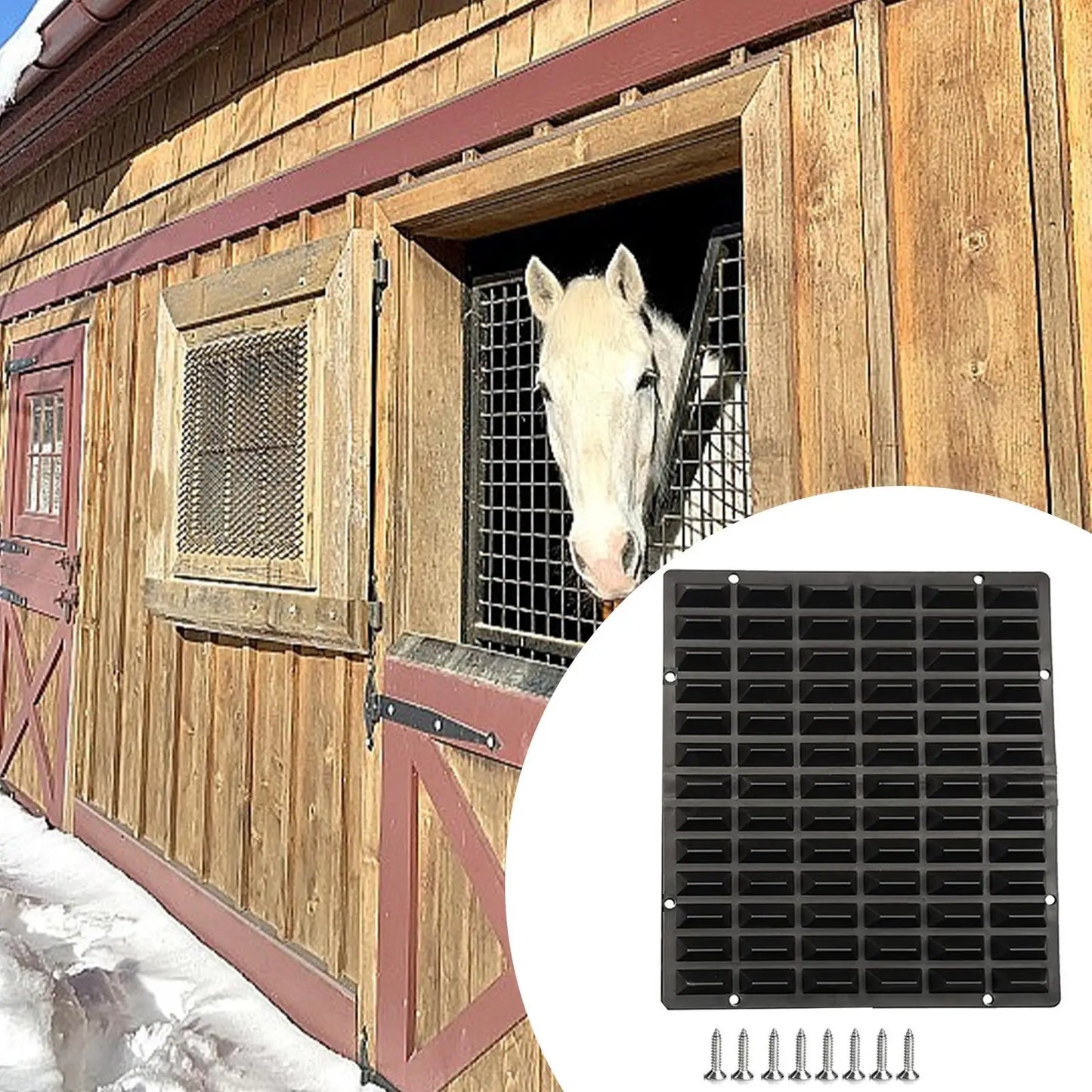 Horse Scratching Post Pad Wall Mounted Scratcher Panel Scratching Board for Sheep Farm Animal Horse Stable Supplies Cow Stall